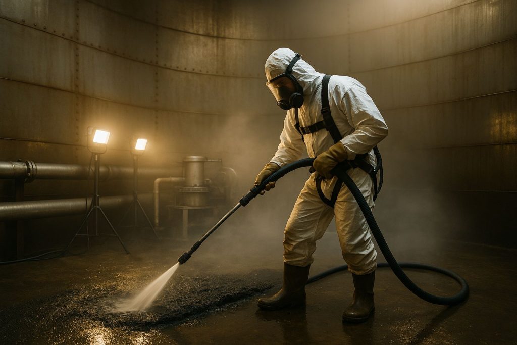 Limpeza e descontaminação de tanques de embarcações/plataformas